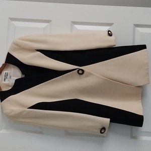 Simonton Studio Black,cream wool skirt suit